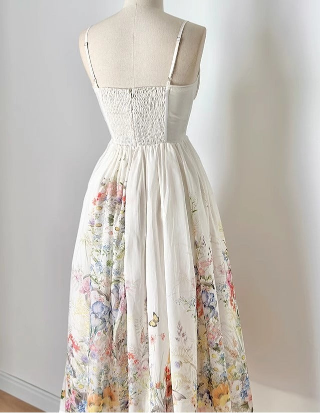 Cream Floral Corset Dress