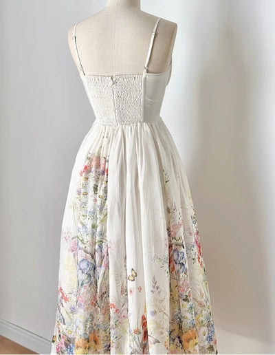 Cream Floral Corset Dress