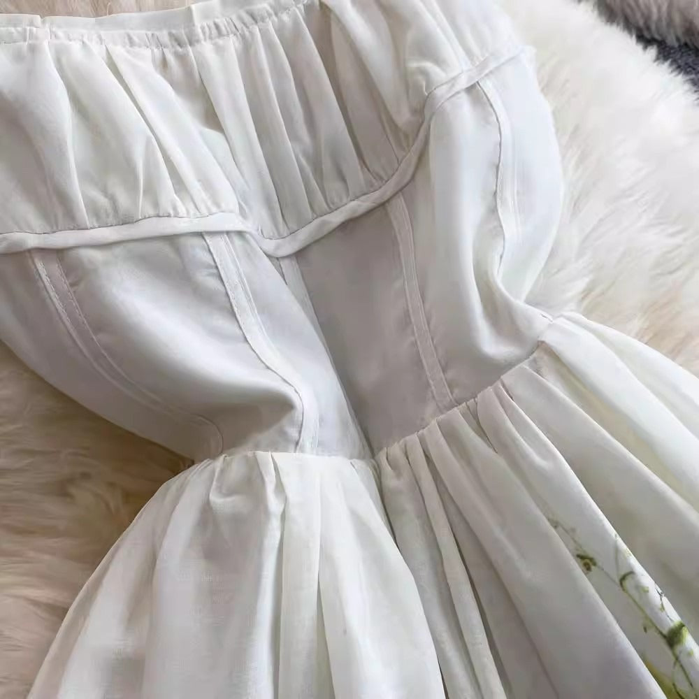 Cream Floral Corset Dress