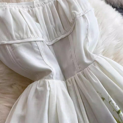 Cream Floral Corset Dress