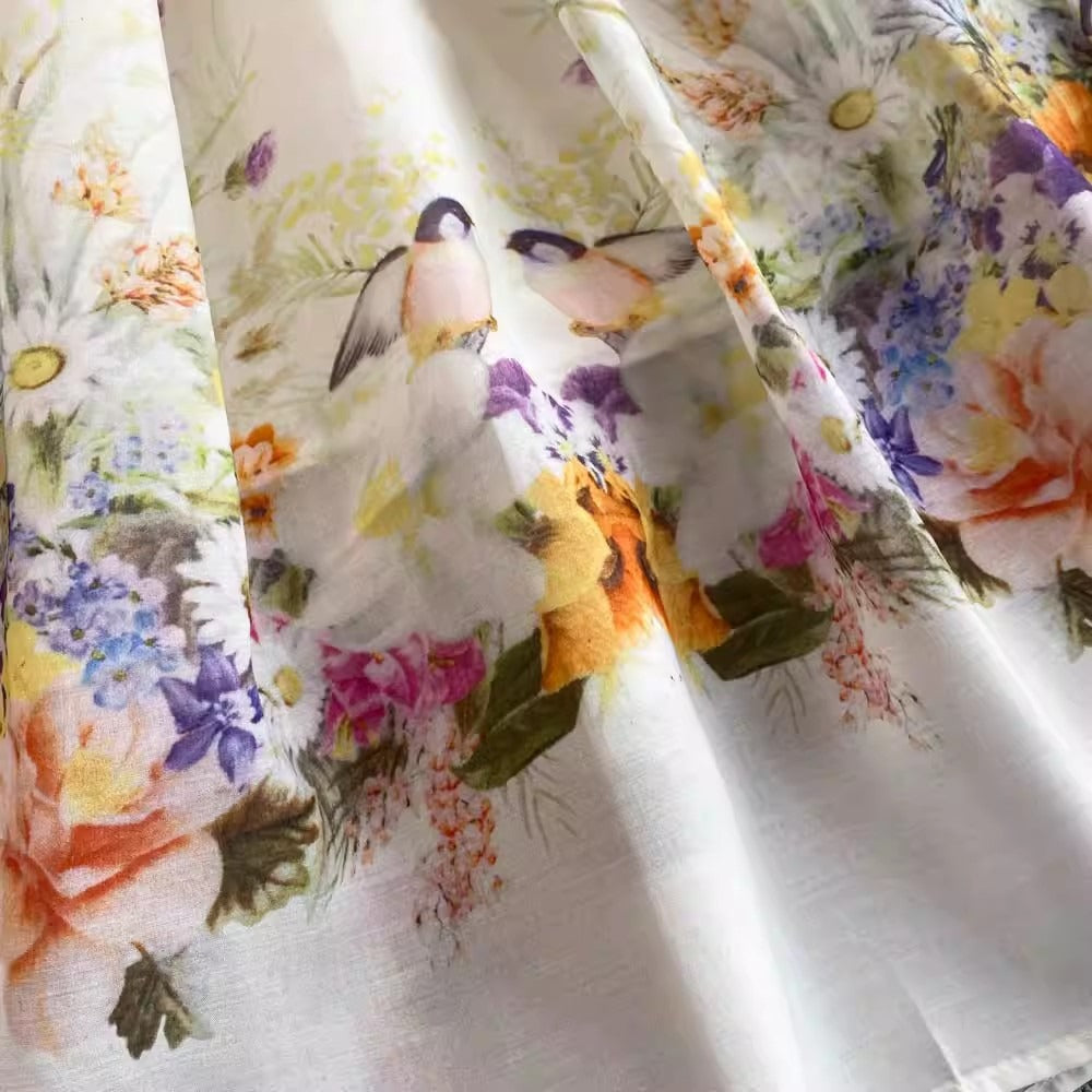 Cream Floral Corset Dress