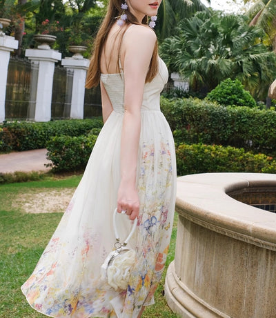 Cream Floral Corset Dress