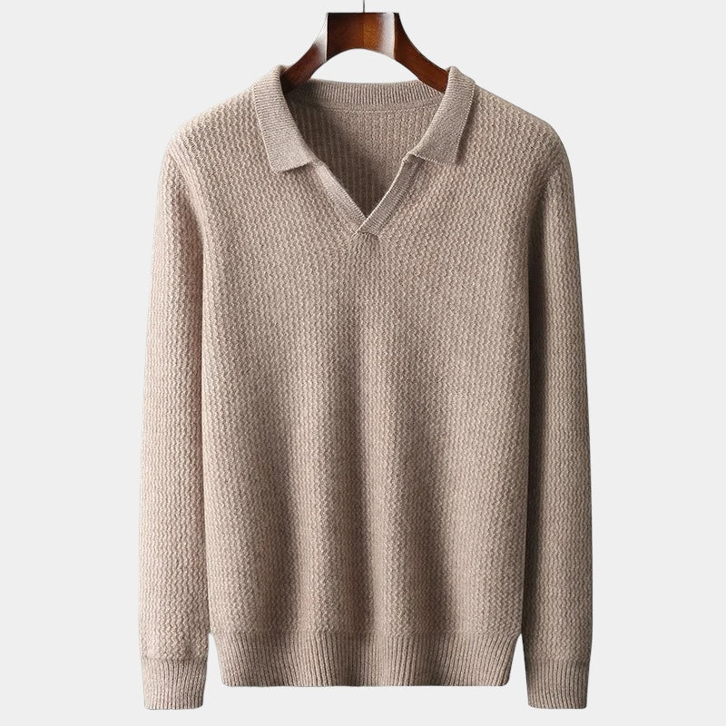 Mercellini Merino Wool Flap Collar Sweater