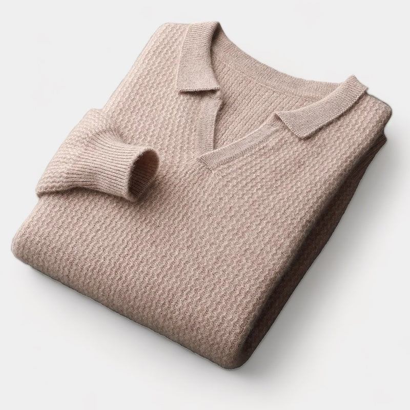 Mercellini Merino Wool Flap Collar Sweater