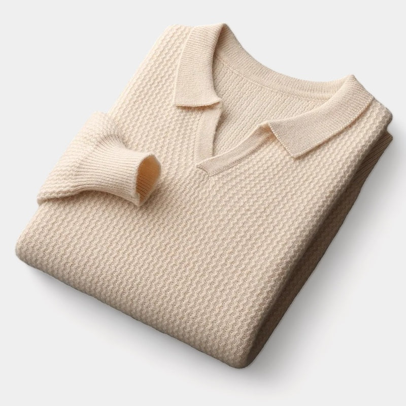 Mercellini Merino Wool Flap Collar Sweater