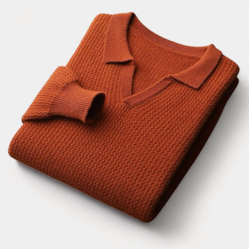 Mercellini Merino Wool Flap Collar Sweater
