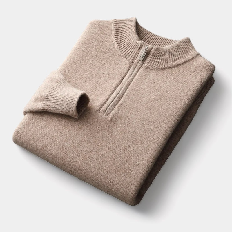 Mercellini Merino Wool Quarter-Zip Sweater