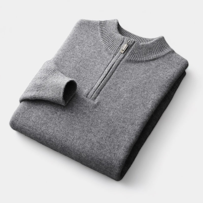 Mercellini Merino Wool Quarter-Zip Sweater