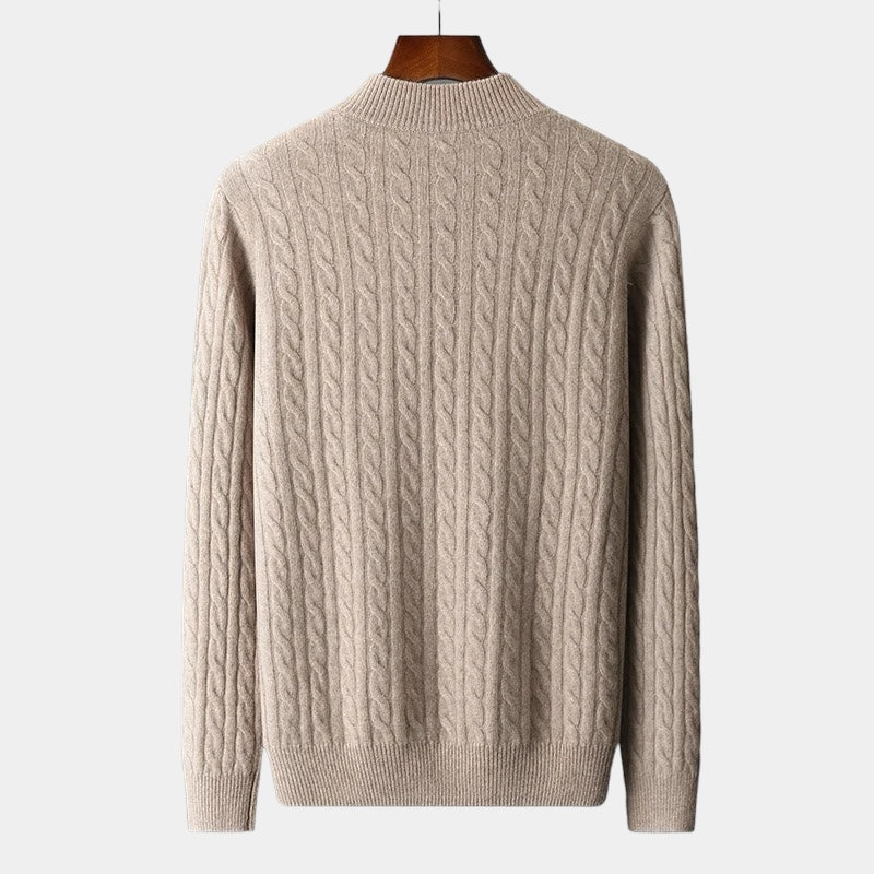 Mercellini Merino Wool Knitted Quarter-Zip Sweater