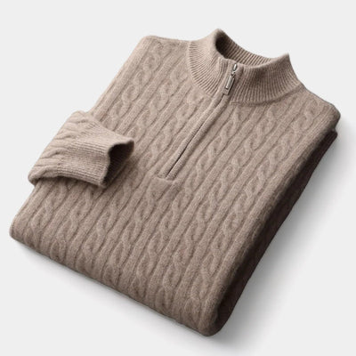 Mercellini Merino Wool Knitted Quarter-Zip Sweater