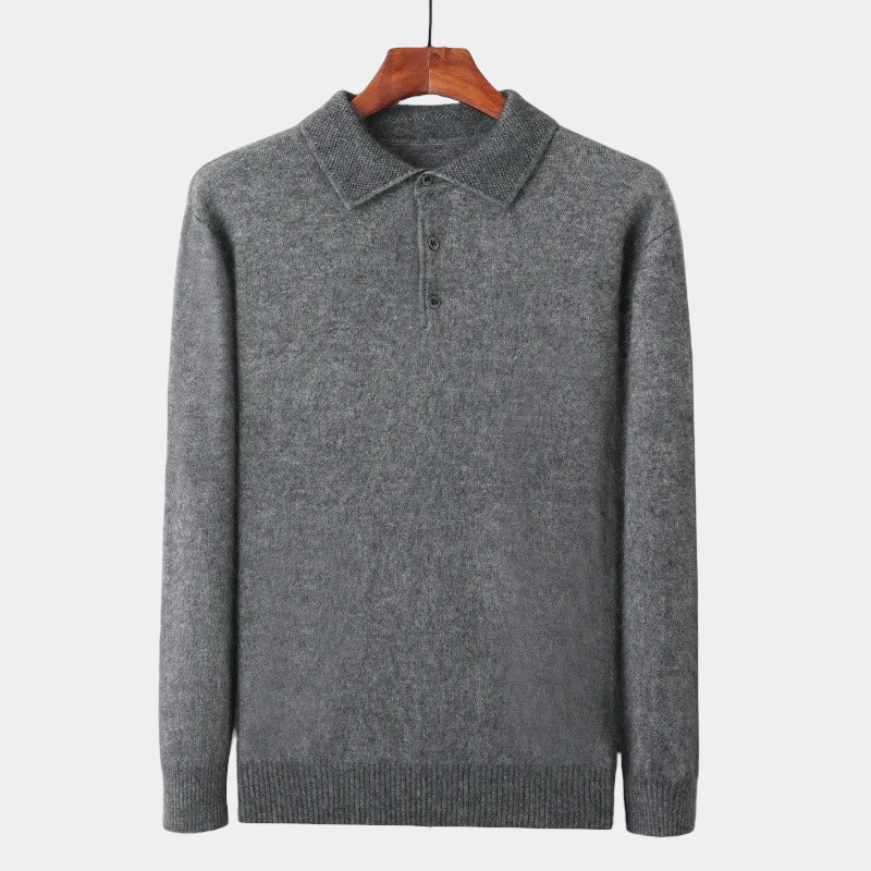 Mercellini Merino Wool Polo Collar Sweater