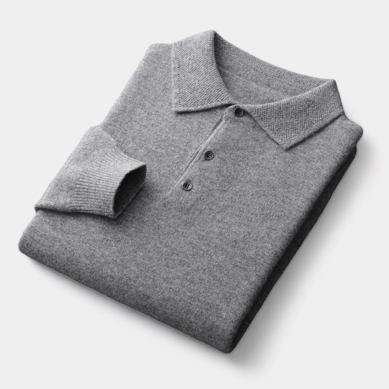 Mercellini Merino Wool Polo Collar Sweater