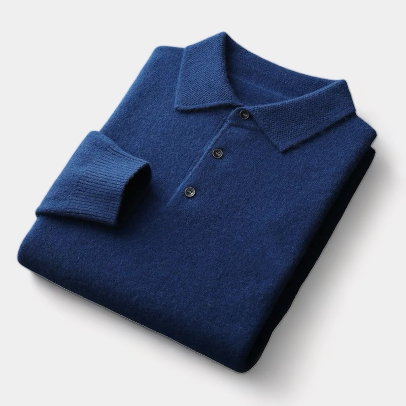 Mercellini Merino Wool Polo Collar Sweater